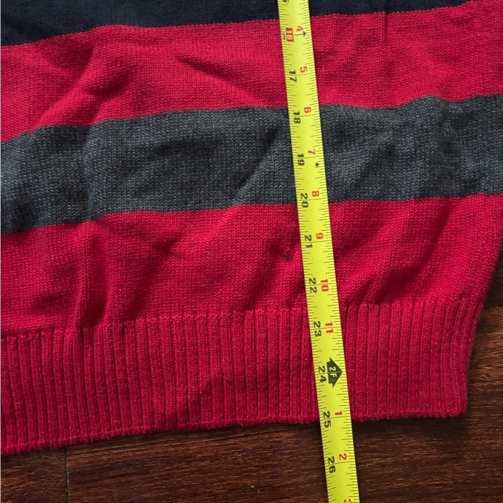U.S. Polo Assn. Striped Knit Red Black White Zip Up Sweater Cozy - Picture 5 of 7